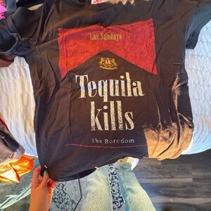 Black Graphic Tequila T-Shirt